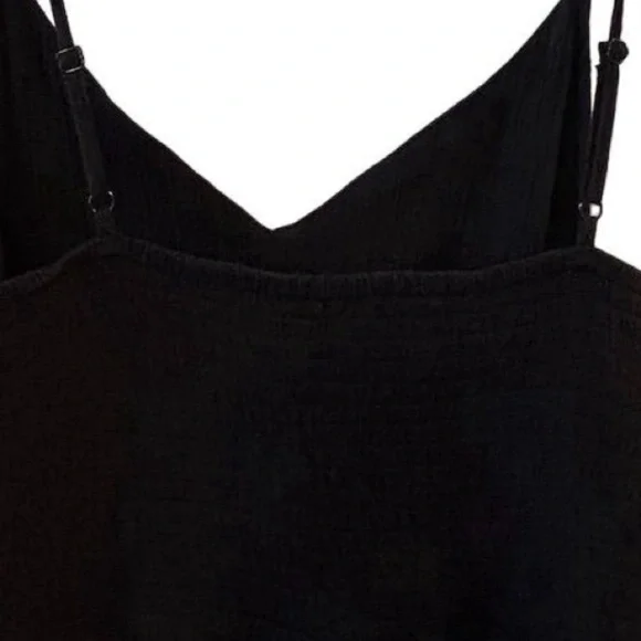 Aerie Women's Black V-Neck Maxi Dress w/ Front Cut-Out Detail Size Large - Picture 4 of 14